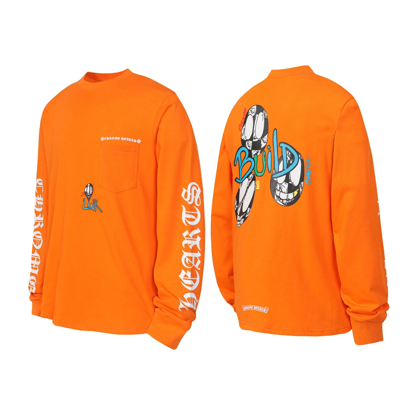 P160 Cross-border model. Those who pursue quality should not place an order. -Chrome Hearts/Chrome Hearts Sanskrit graffiti spoof printed popular long-sleeved T-shirt -High weight, high density and high quality. The wool is soft, delicate and skin-friendly. It feels soft and silky. It has excellent warmth and skin-friendly properties.